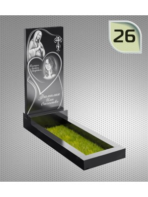 Памятник из гранита "Клипарт" с оформлением 26 — ritualum.ru